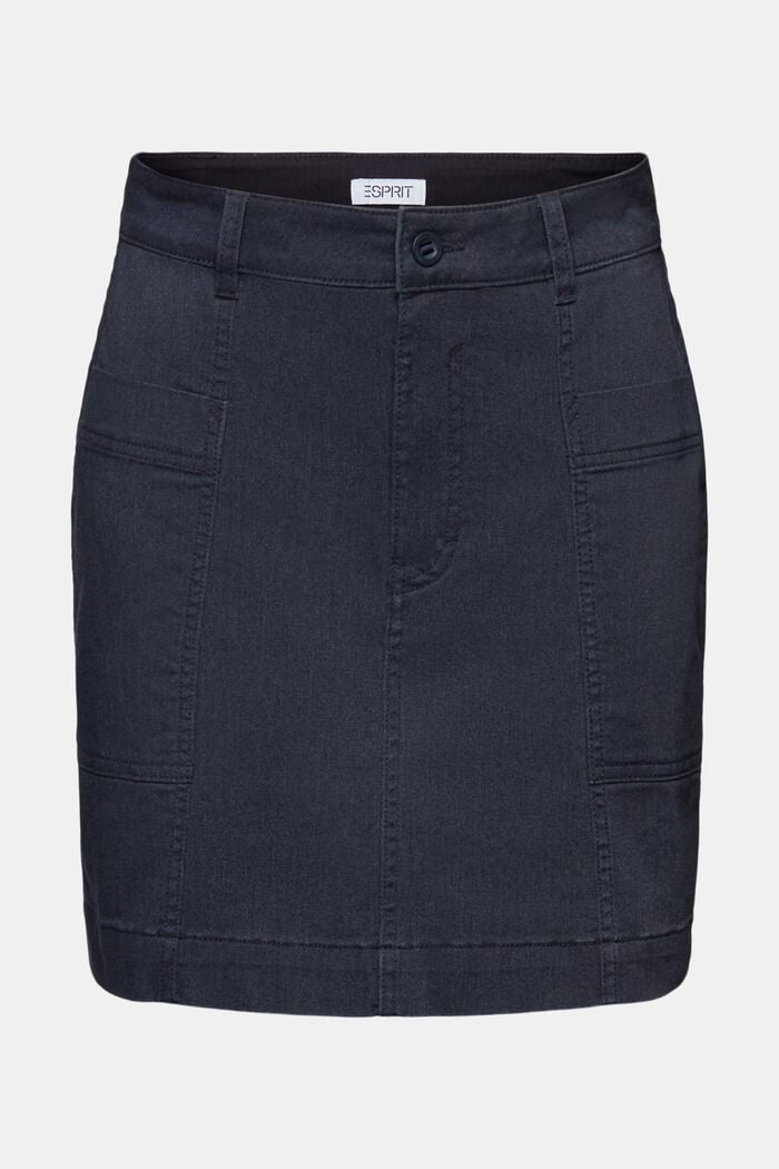 Washed Cotton Twill Mini Skirt, NAVY, detail image number 6