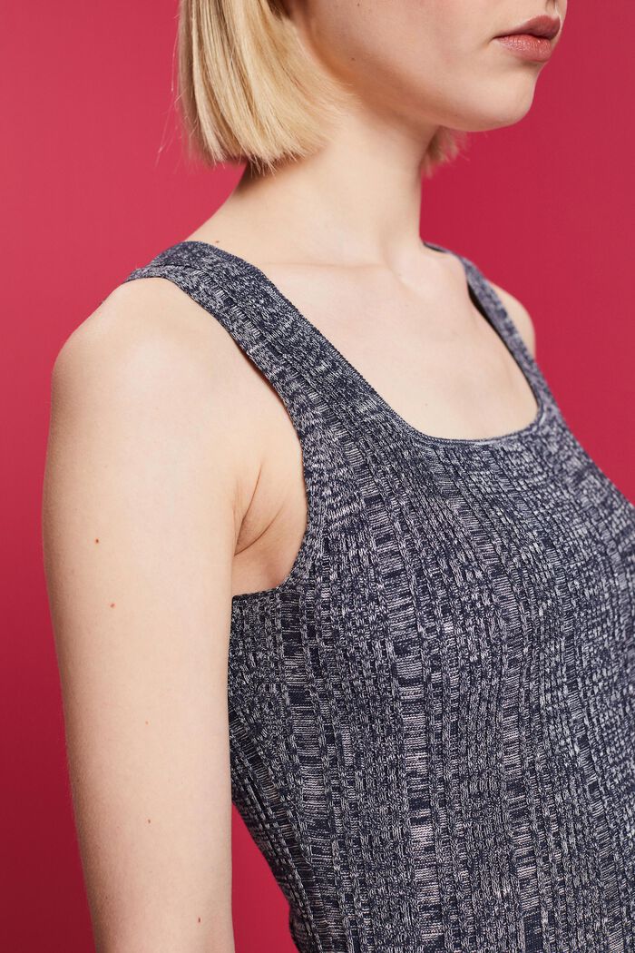 Sleeveless knit top with LENZING™ ECOVERO™, NAVY, detail image number 2