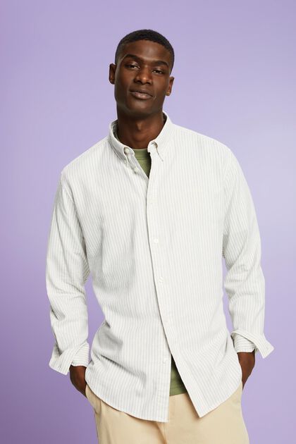 Pinstriped Cotton Flannel Shirt