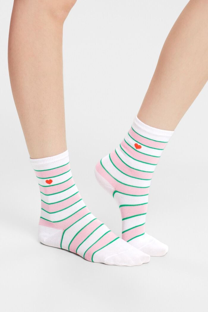 2-Pack Striped Socks, OFF WHITE, detail image number 1
