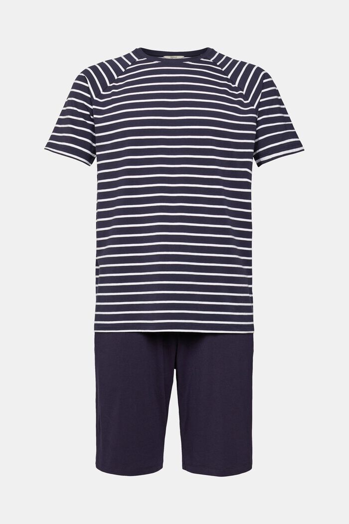 Jersey pyjamas with shorts, NAVY, detail image number 2