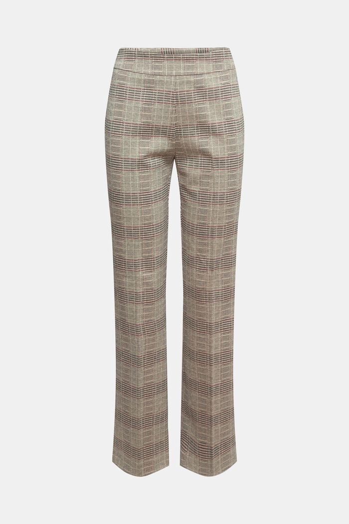 Prince of Wales check flared trousers
