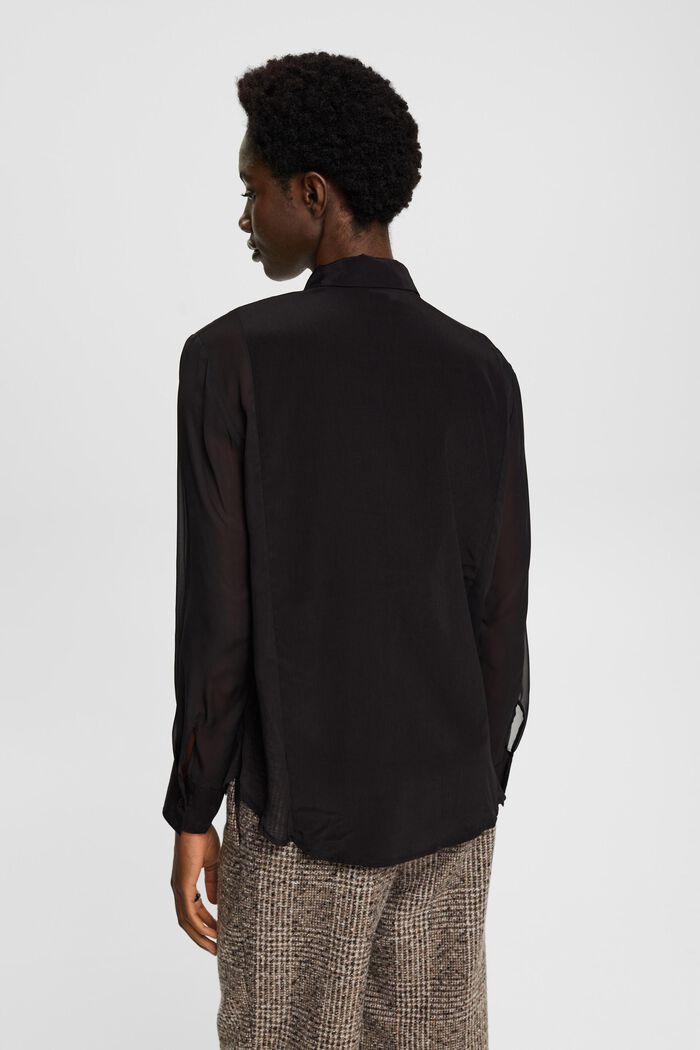 Semi-sheer blouse, LENZING™ ECOVERO™, BLACK, detail image number 3