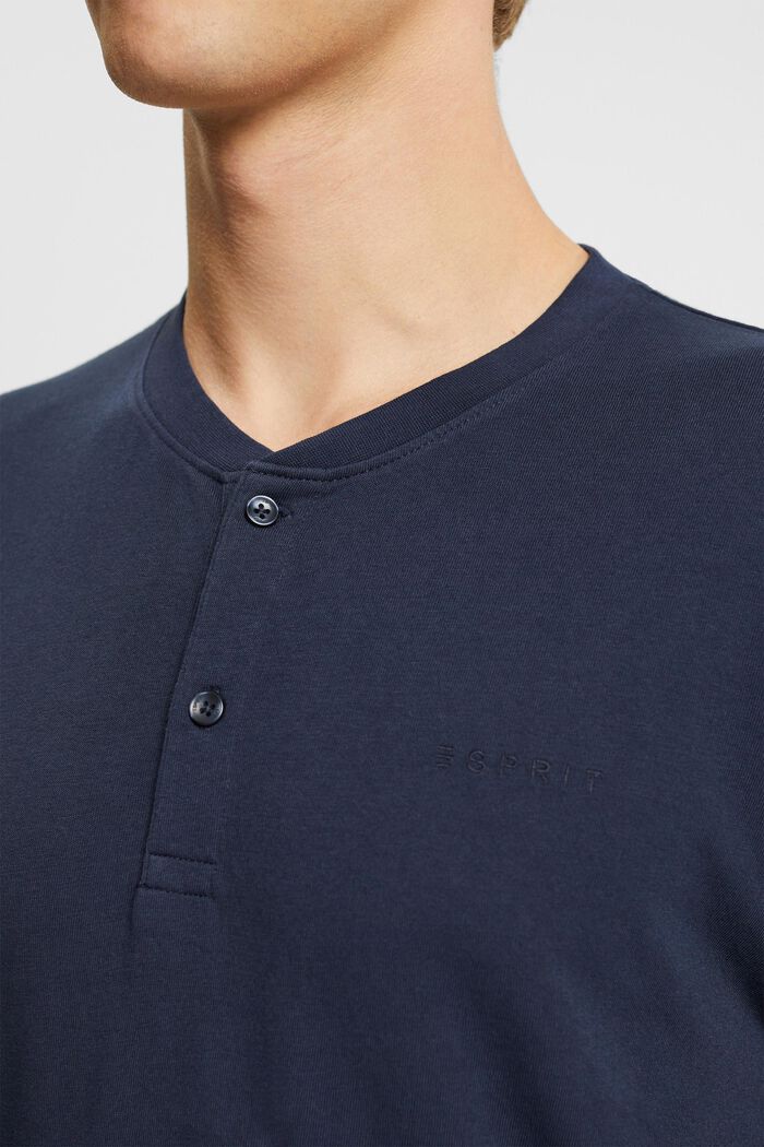 Henley long sleeve top, NAVY, detail image number 0