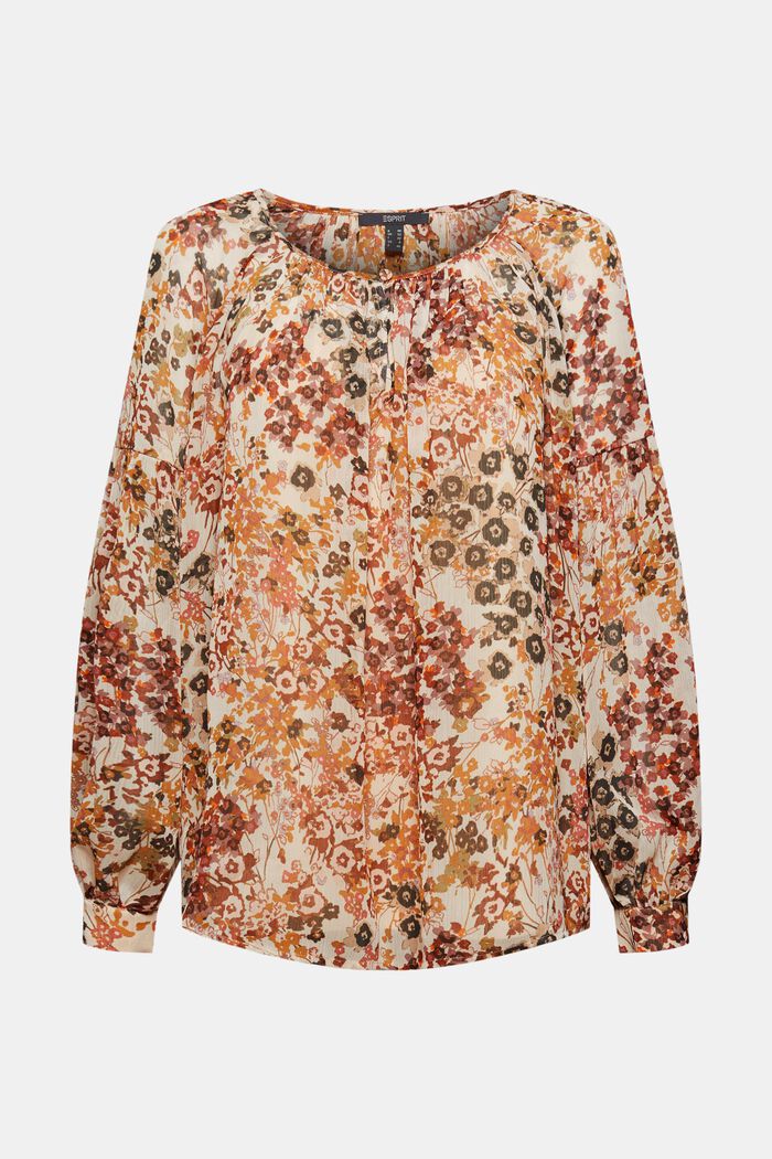 Recycled: floral blouse in chiffon, ICE, detail image number 6