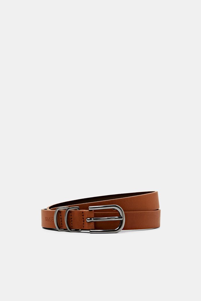 Slim leather belt