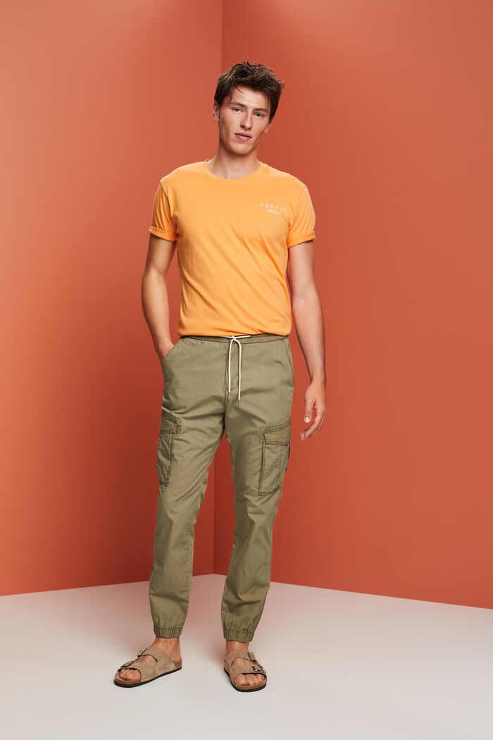 Pull-on cargo trousers, 100% cotton, OLIVE, detail image number 5