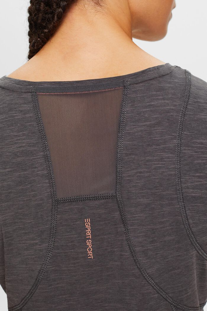 Mesh-Paneled Recycled Active T-Shirt, ANTHRACITE, detail image number 2