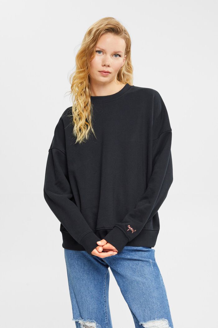 Relaxed fit Sweatshirt, BLACK, detail image number 1