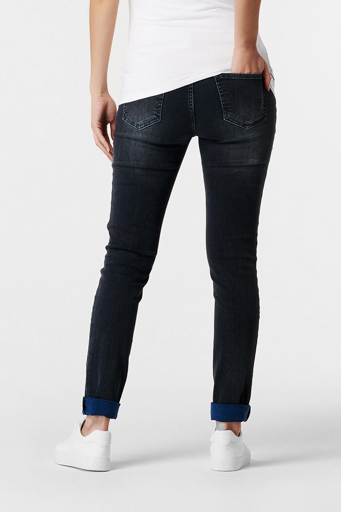 Stretch jeans with an over-bump waistband, BLACK BLUE WASHED, detail image number 1