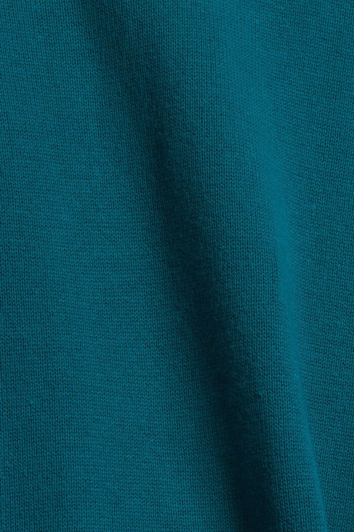 Basic knitted dress in an organic cotton blend, EMERALD GREEN, detail image number 1