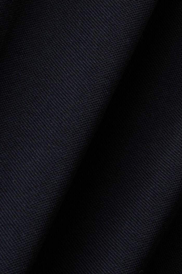Cotton pique polo shirt with striped collar, BLACK, detail image number 5