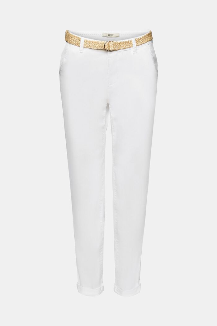 Belted Chino, WHITE, detail image number 7