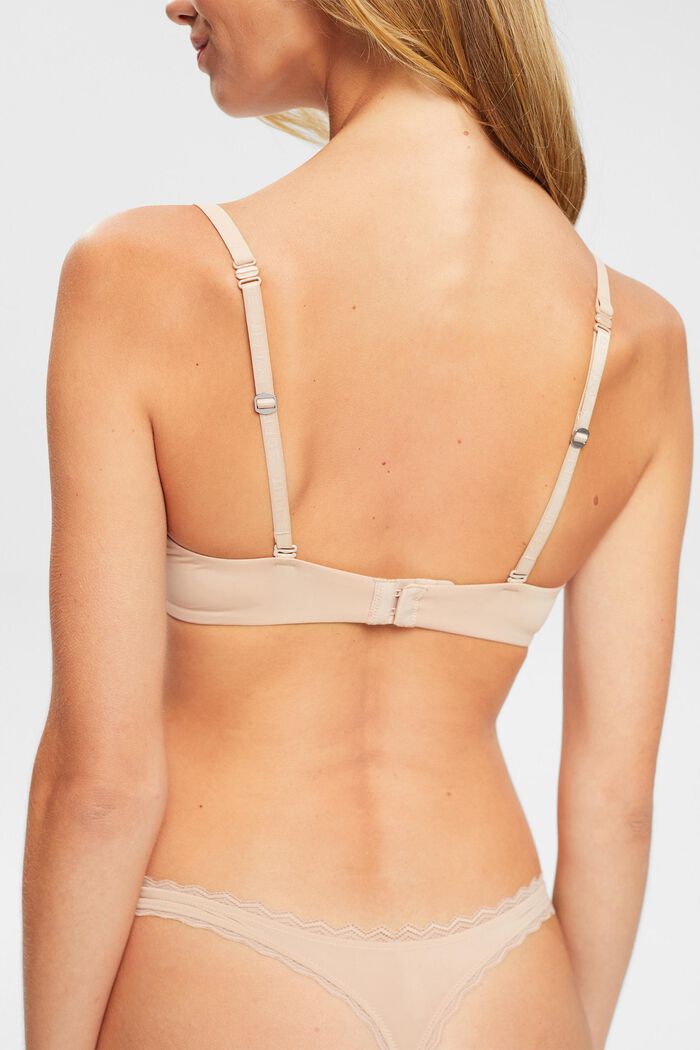 Lace Trim Push Up Bra, DUSTY NUDE, detail image number 2