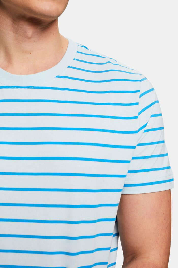 Striped Cotton Jersey T-Shirt, PASTEL BLUE, detail image number 3