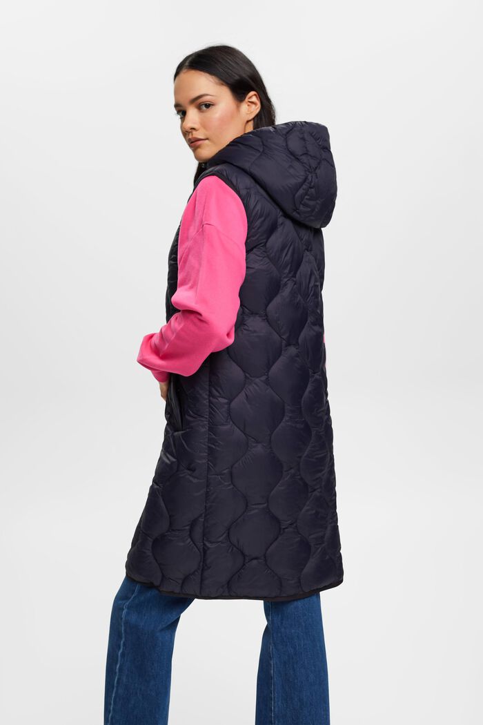 Quilted longline gilet, NAVY, detail image number 3
