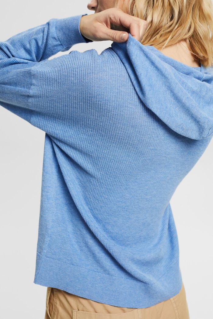 Hooded jumper, 100% cotton, LIGHT BLUE LAVENDER, detail image number 0