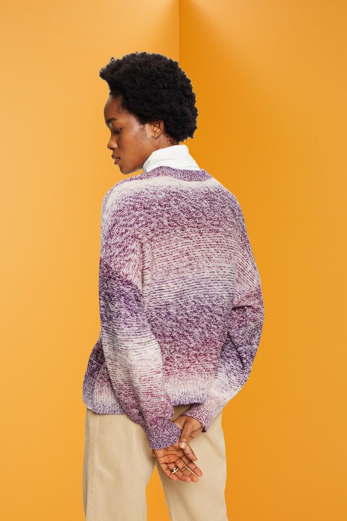 Knitted mouliné jumper, DARK PURPLE, detail image number 3