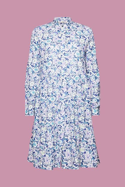 Mini dress with all-over floral pattern
