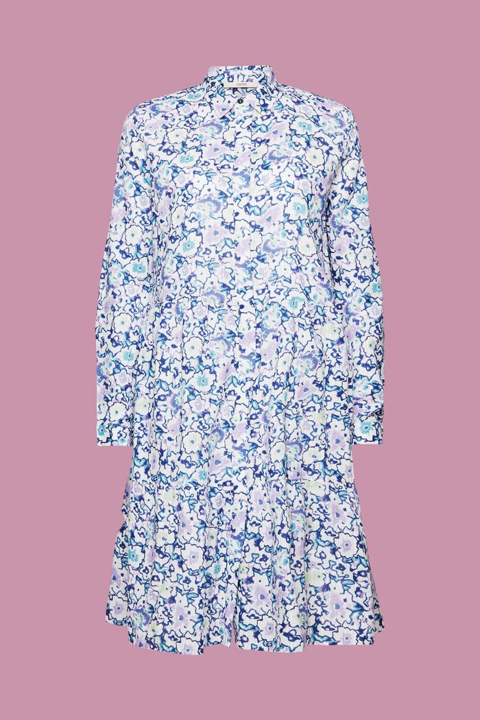 Mini dress with all-over floral pattern, WHITE, detail image number 6
