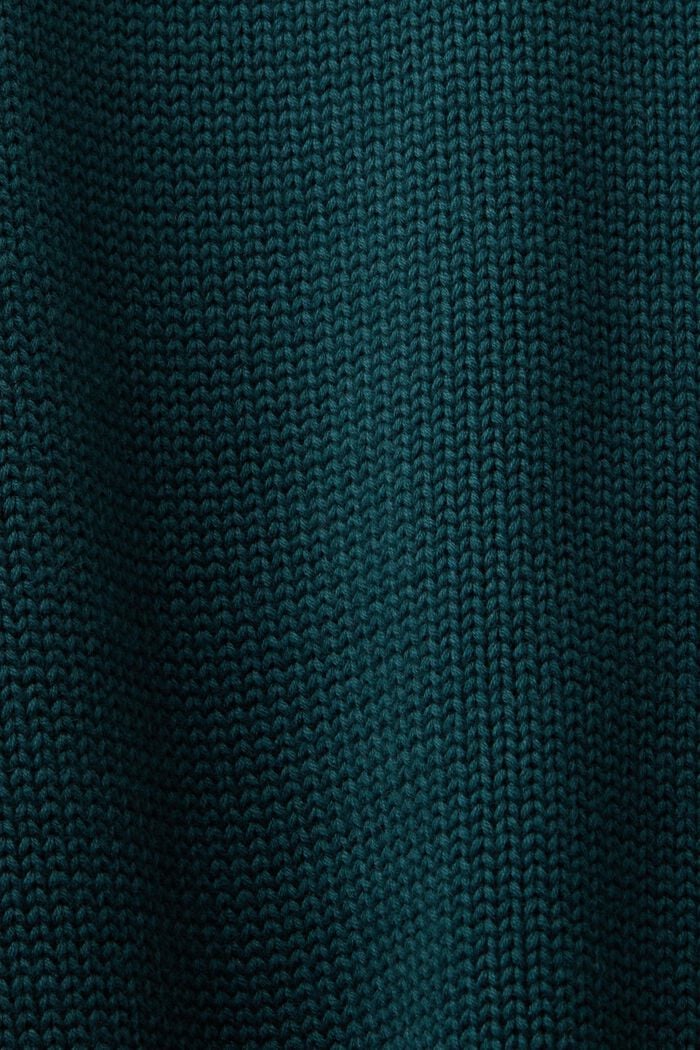 Cotton Turtleneck Sweater, EMERALD GREEN, detail image number 4