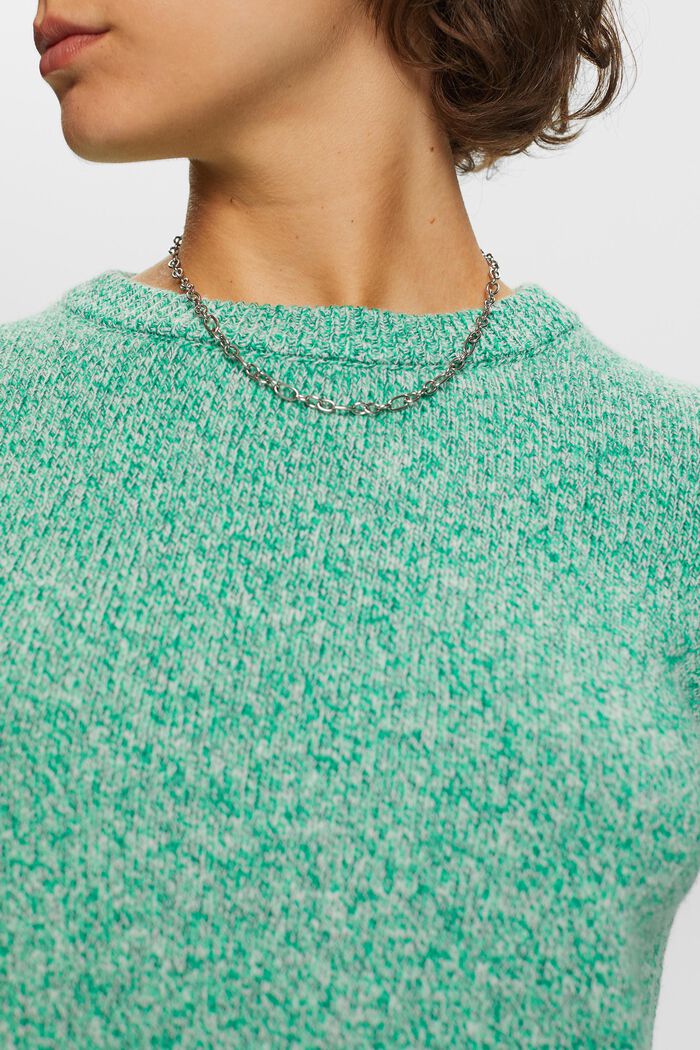 Crewneck jumper, wool blend, GREEN, detail image number 2