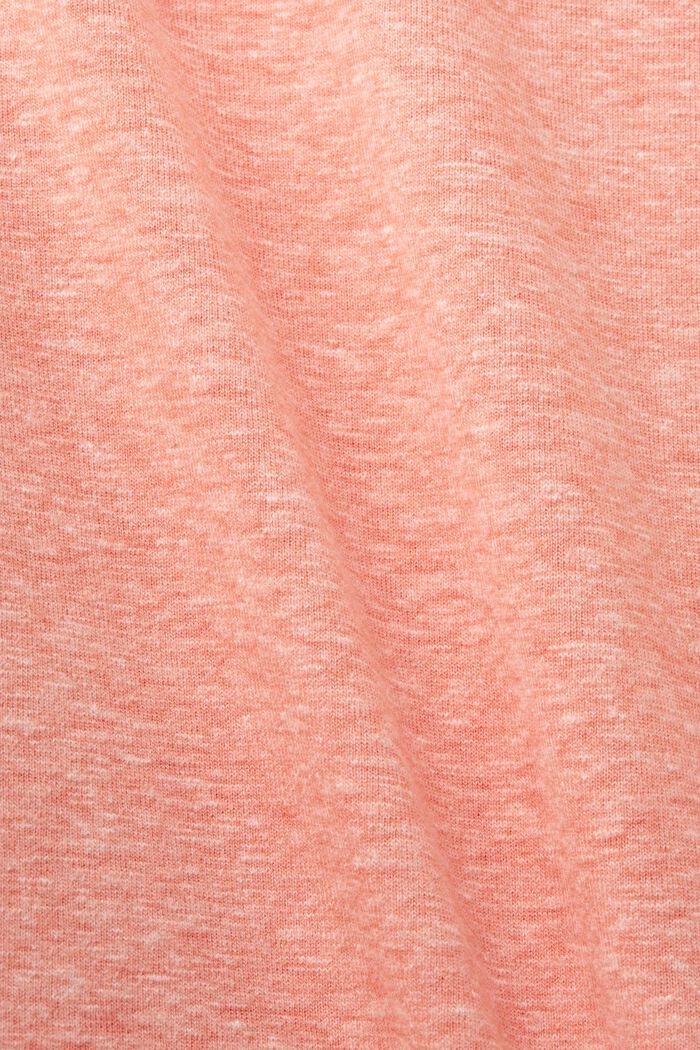 Recycled: t-shirt with big sleeves, CORAL ORANGE, detail image number 4