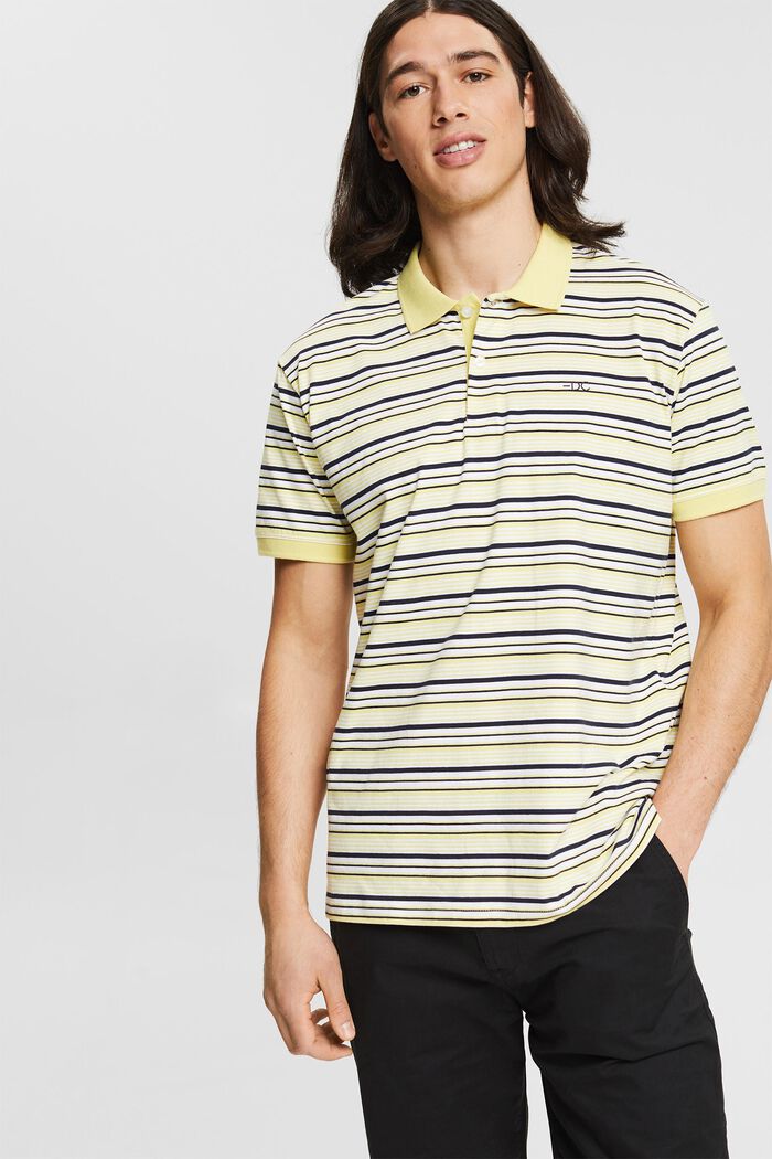 Polo shirt with a multi-colour stripe pattern