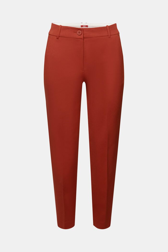 Punto jersey cropped trousers, RUST BROWN, detail image number 7