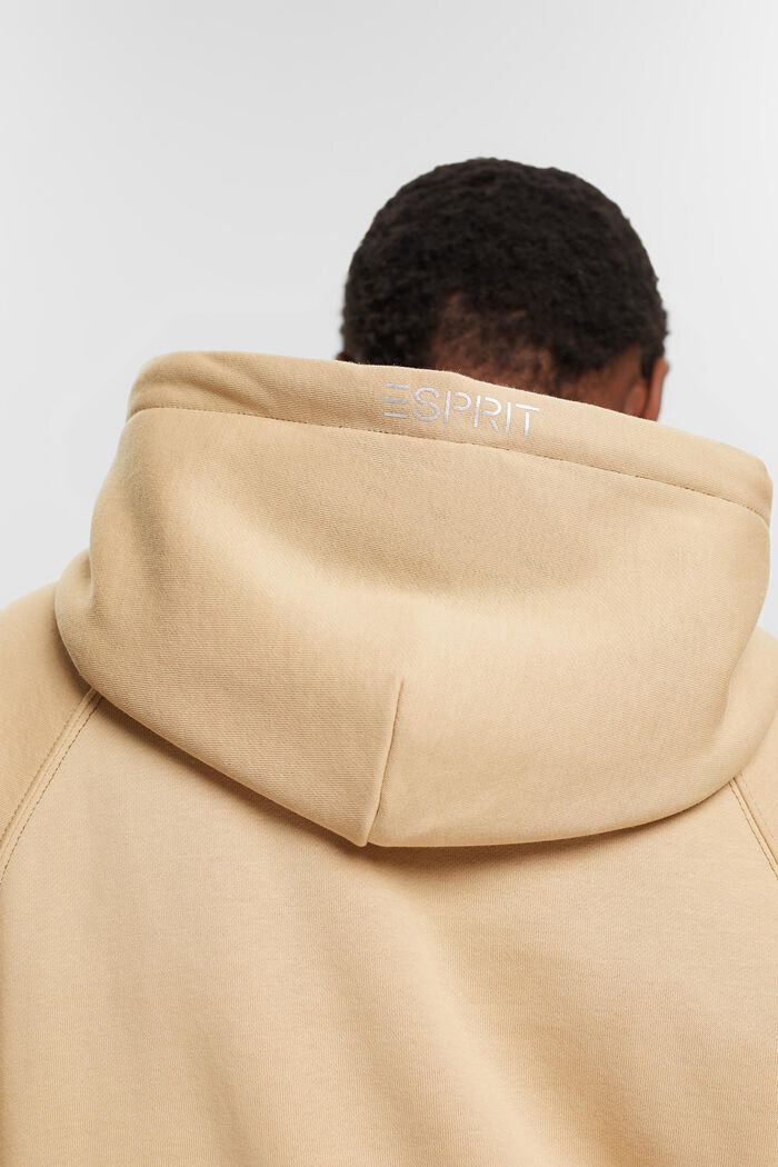 Cropped hoodie with dolphin logo, SAND, detail image number 4