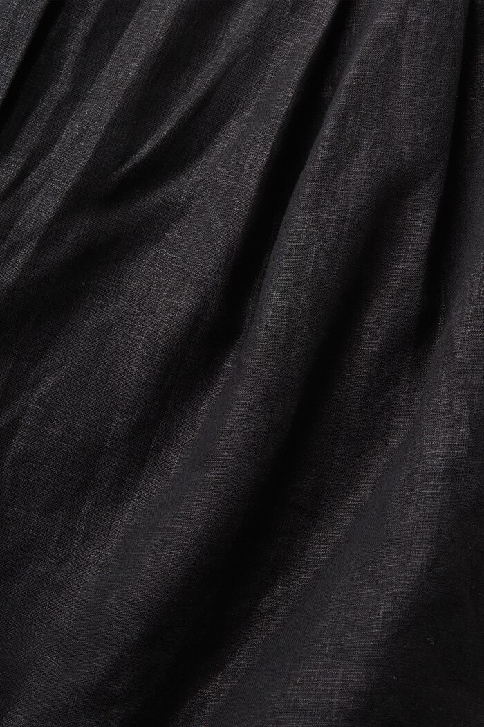 Foil Linen Metallic Mini Skirt, BLACK, detail image number 5
