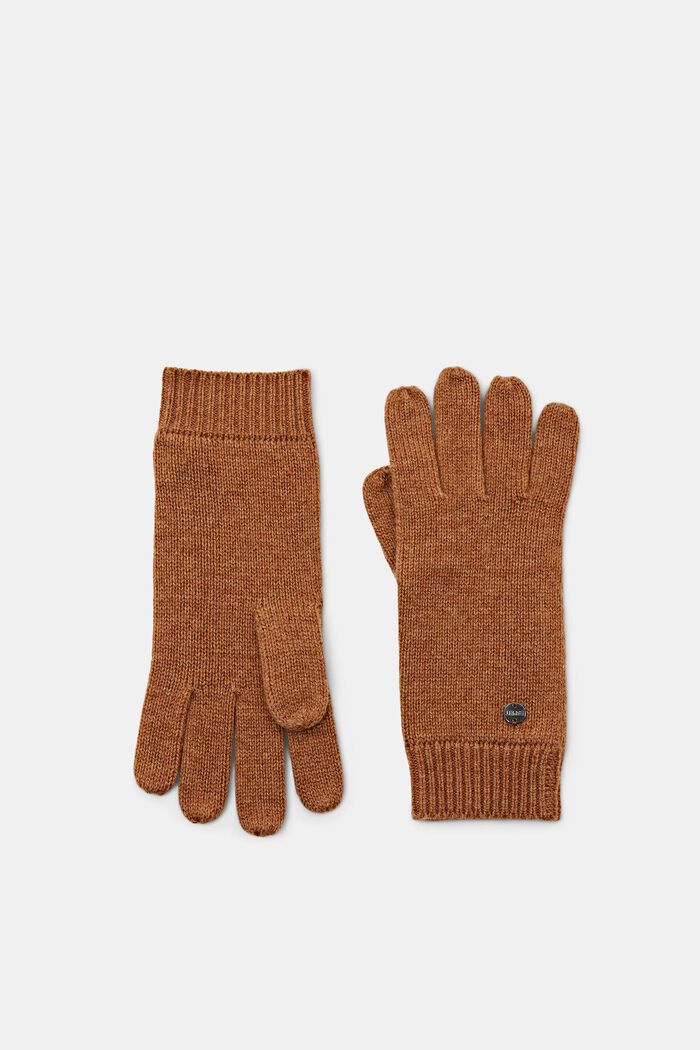 With cashmere: wool blend gloves