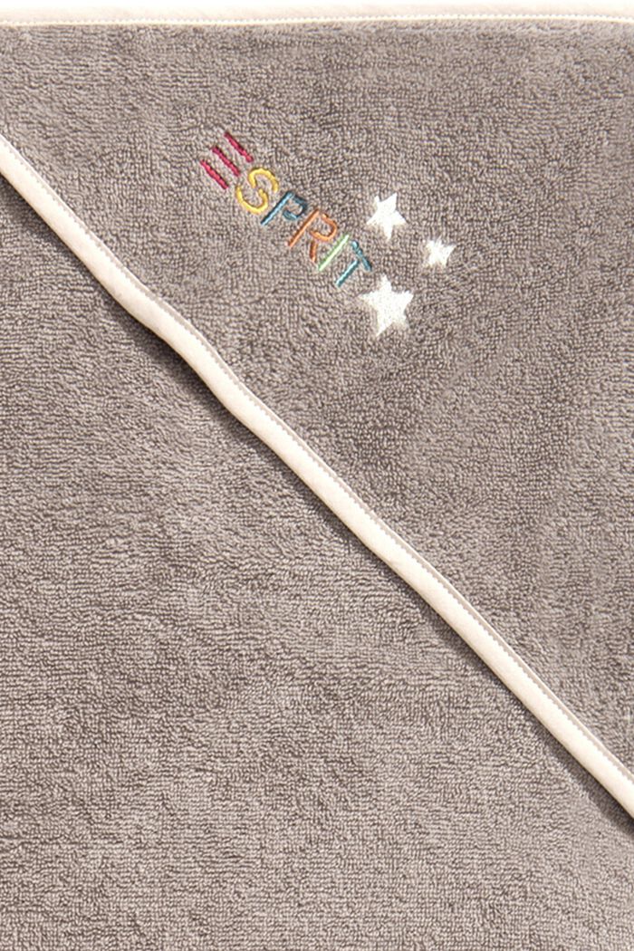 Hooded towel with embroidered logo, PEPPLESTONE, detail image number 1