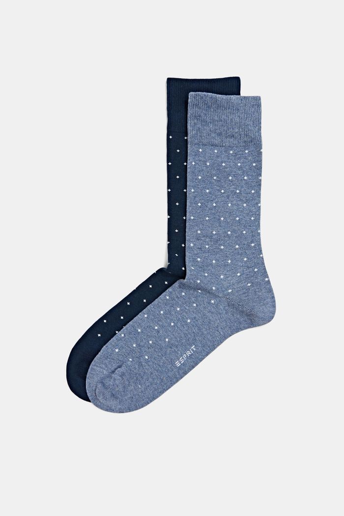 2-Pack Polka Dot Chunky Knit Socks, NAVY/BLUE, detail image number 0