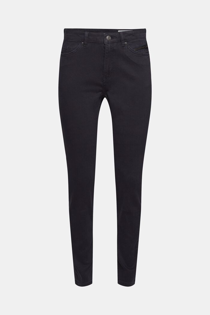 Stretch trousers with zip detail, NAVY, detail image number 2