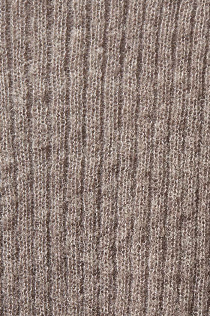 Cable-Knit Turtleneck Sweater, BROWN GREY, detail image number 7