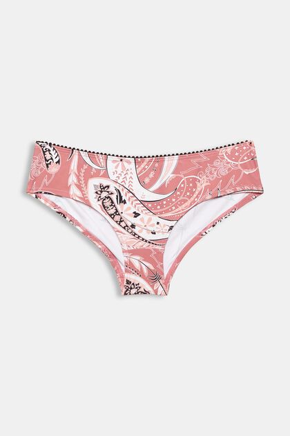 Made of recycled material: bikini shorts with a paisley print, BLUSH, overview