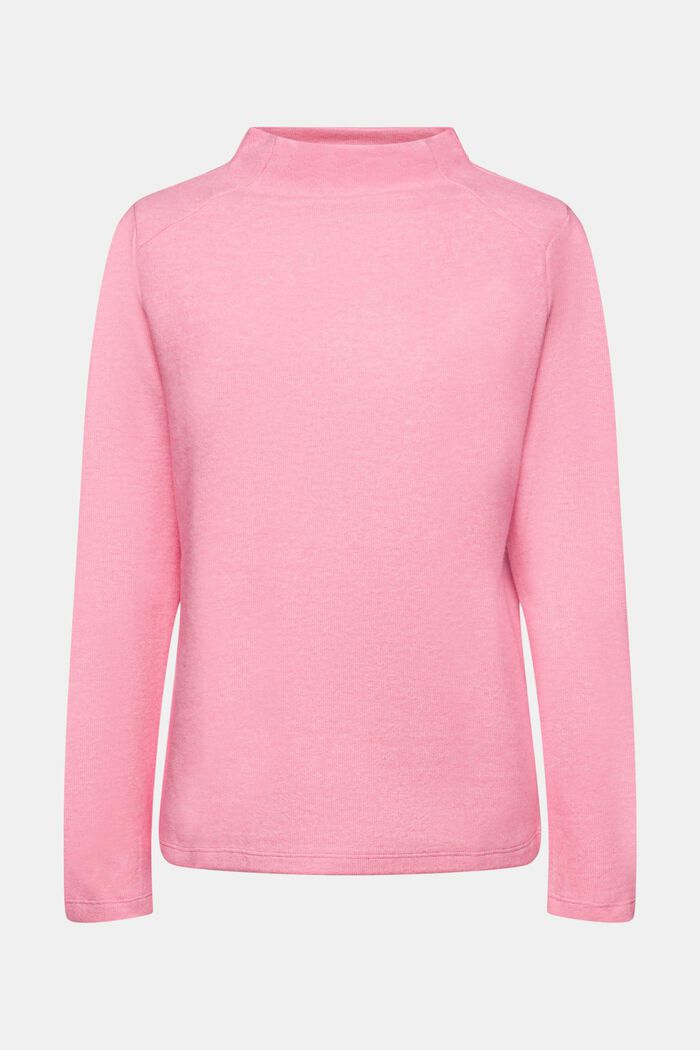 High-necked long-sleeved top, PINK FUCHSIA, detail image number 6