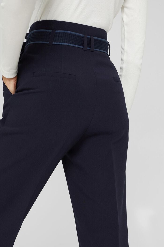 Paperbag wide-leg trousers, NAVY, detail image number 5