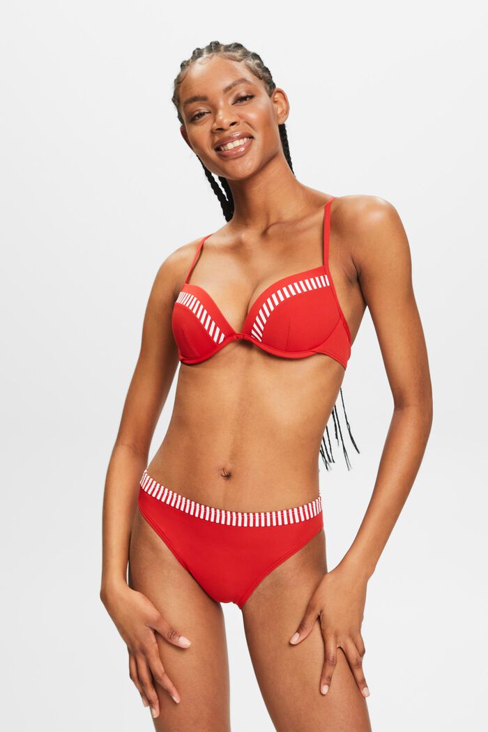 Padded Underwire Bikini Top, DARK RED, detail image number 0