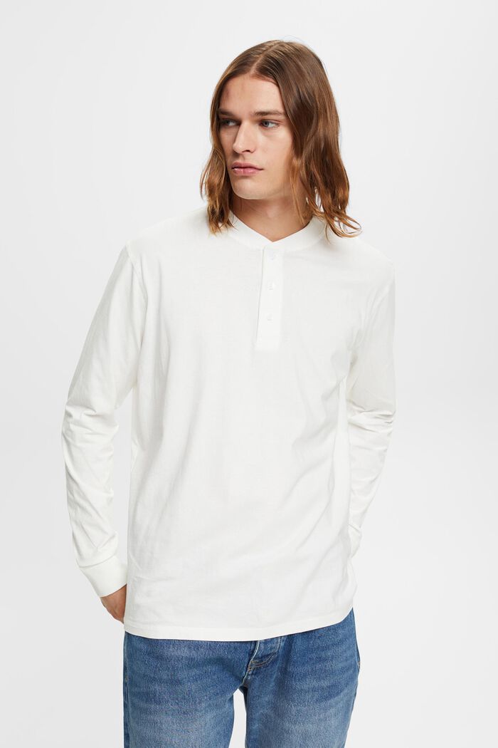 Long-sleeved top with buttons, OFF WHITE, detail image number 0