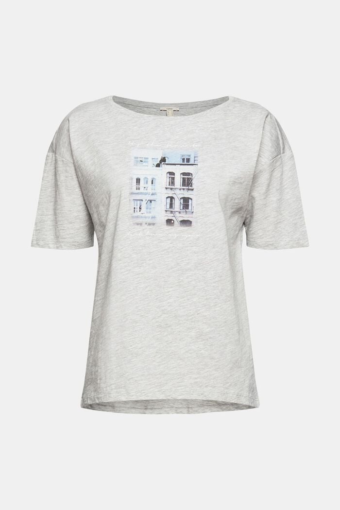 Photo print T-shirt, blended organic cotton, LIGHT GREY, overview