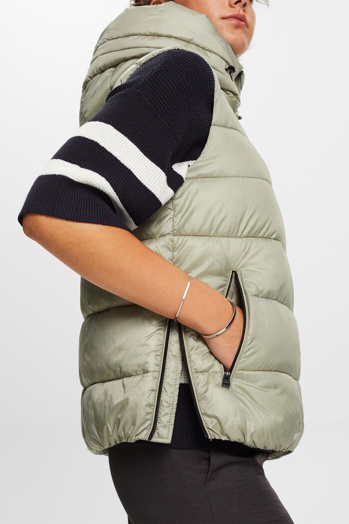 Quilted Puffer Vest, DUSTY GREEN, detail image number 4