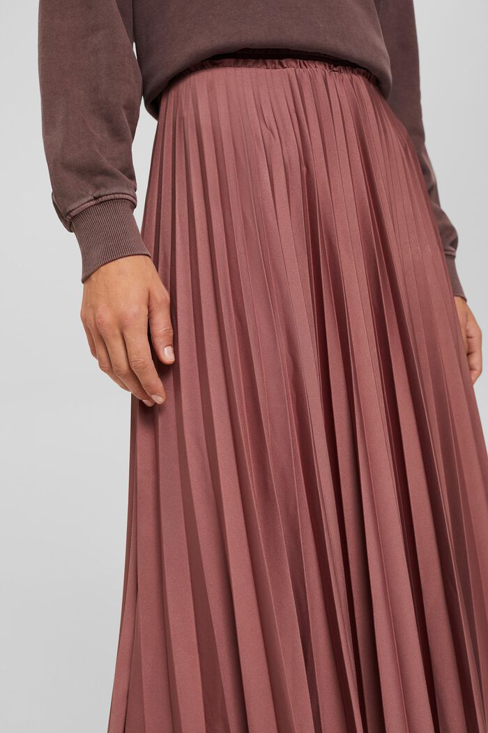 Pleated midi skirt, DARK OLD PINK, detail image number 2