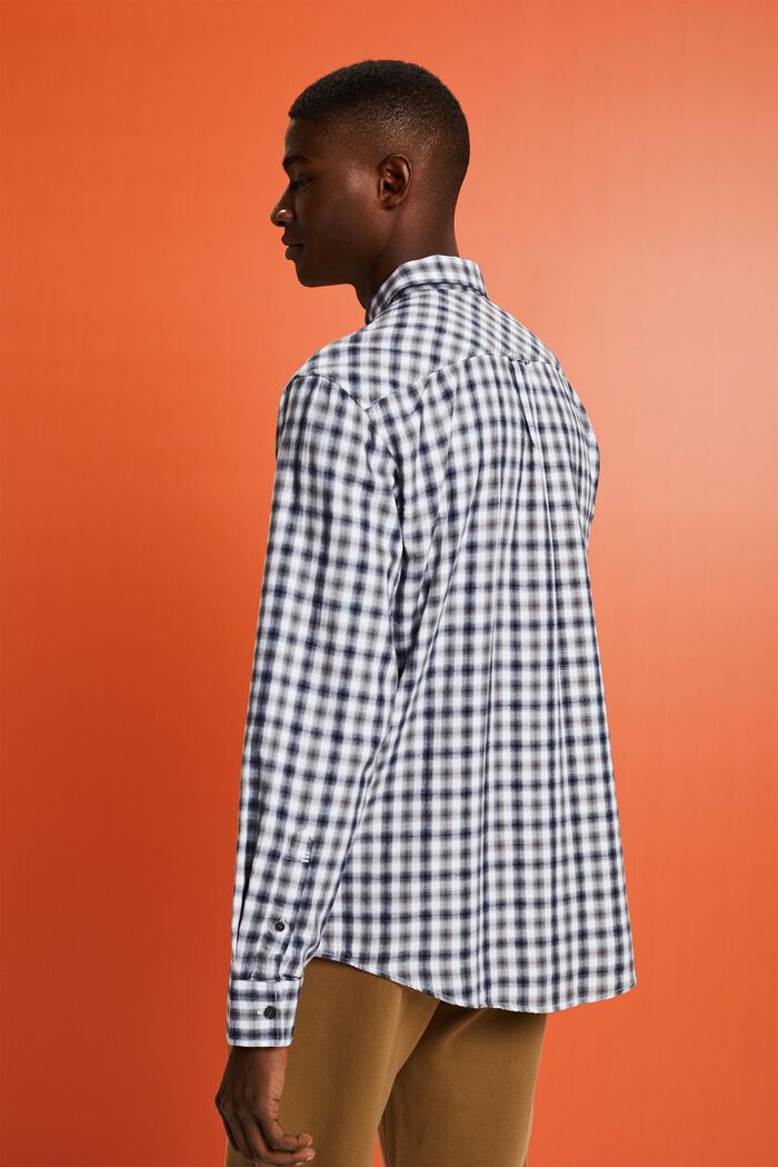 Checked Cotton Flannel Shirt, PASTEL GREY, detail image number 2