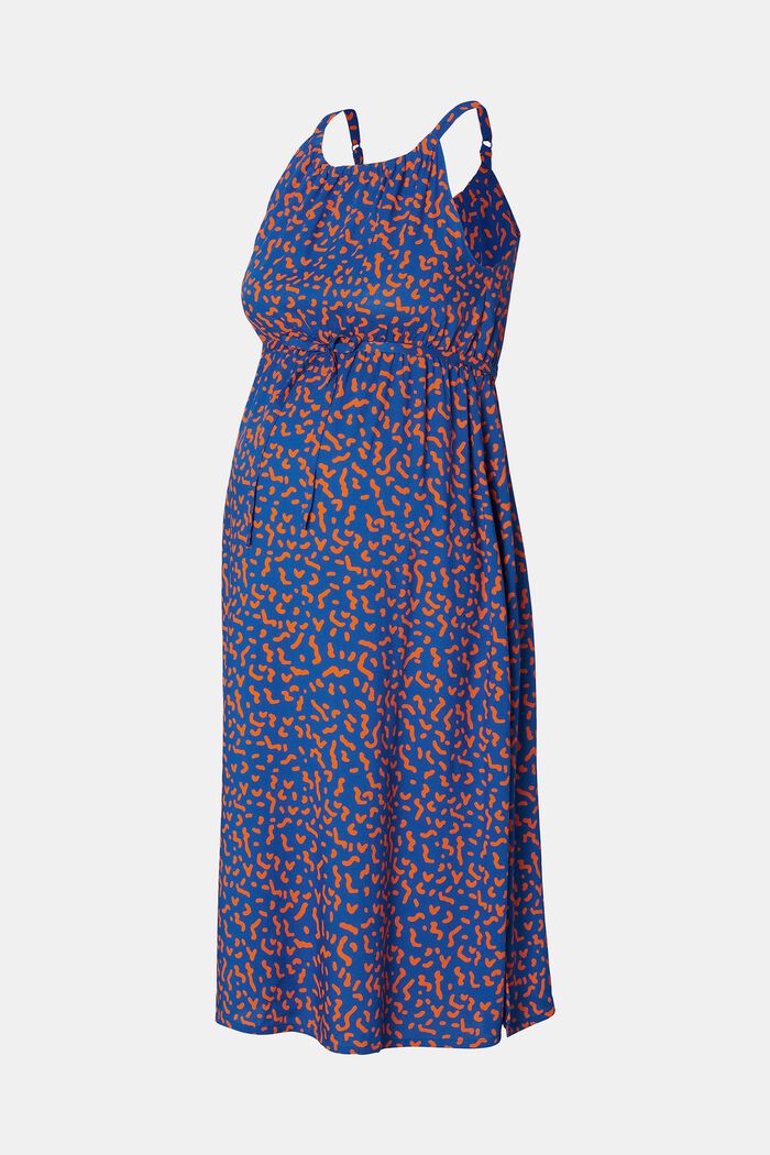 MATERNITY Printed Sleeveless Dress, ELECTRIC BLUE, detail image number 4