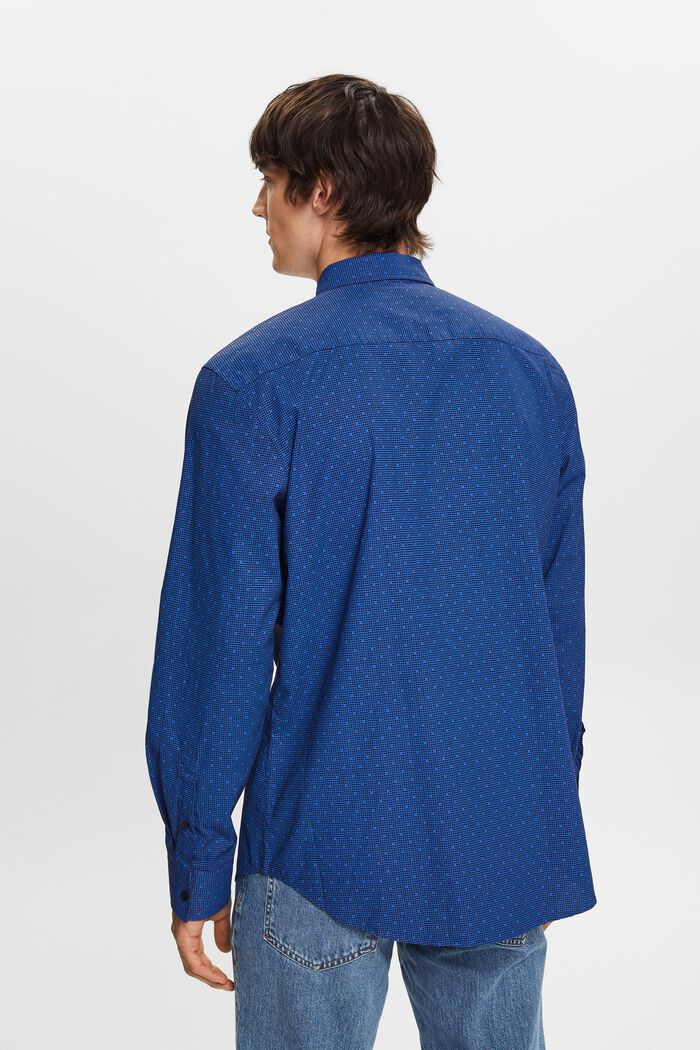 Patterned button-down shirt, 100% cotton, BRIGHT BLUE, detail image number 3
