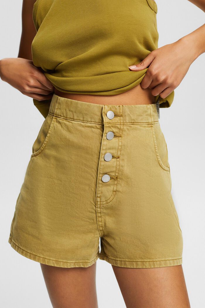 Shorts with button fly, OLIVE, detail image number 0