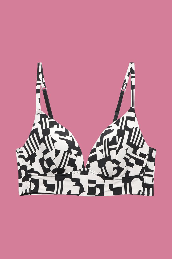 ESPRIT - Padded wireless bra with geometric print at our online shop