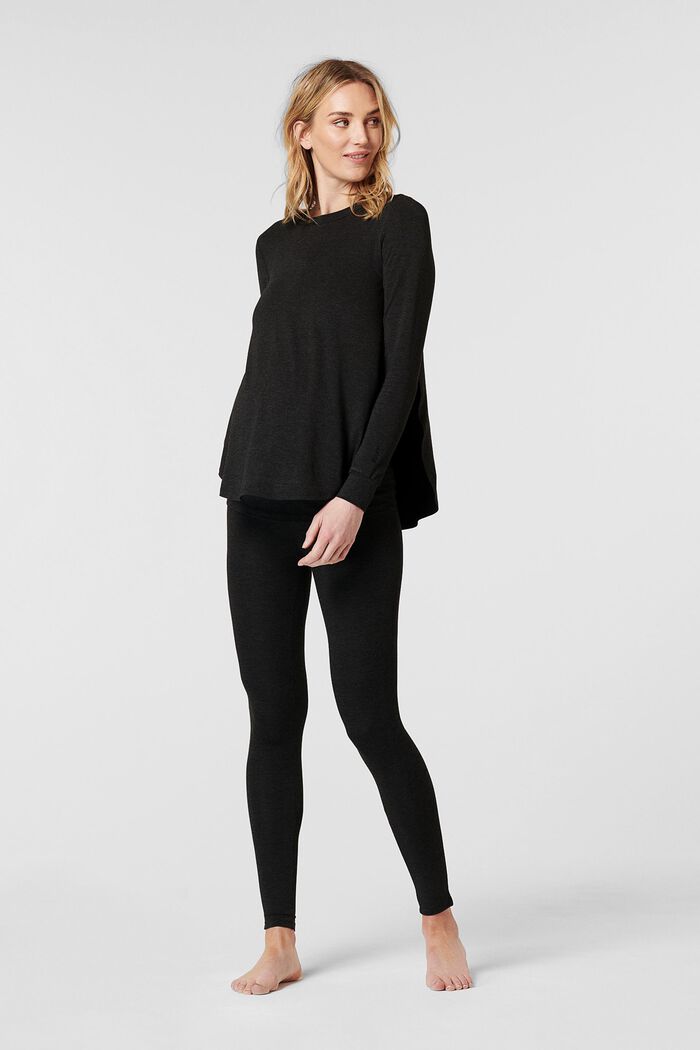 Long sleeve top with open sides, LENZING™ ECOVERO™